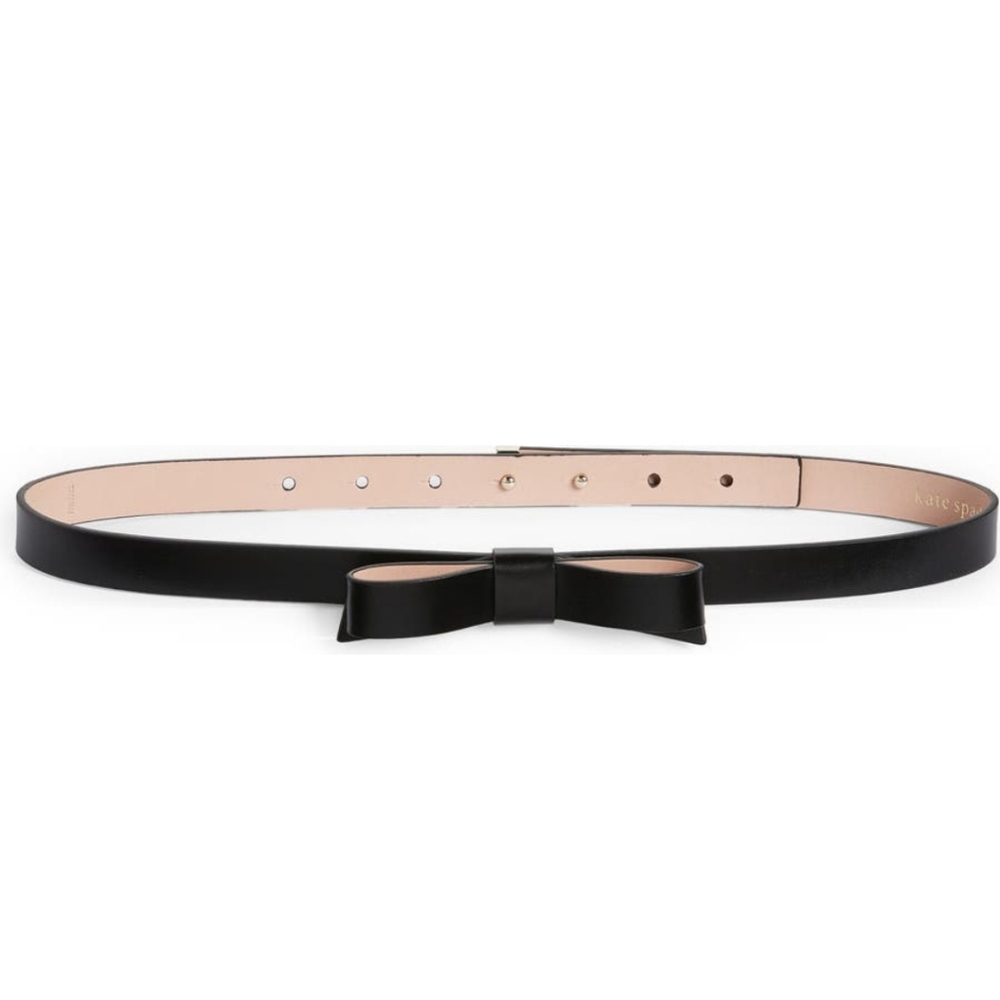 Kate Spade Bow Belt, Black leather